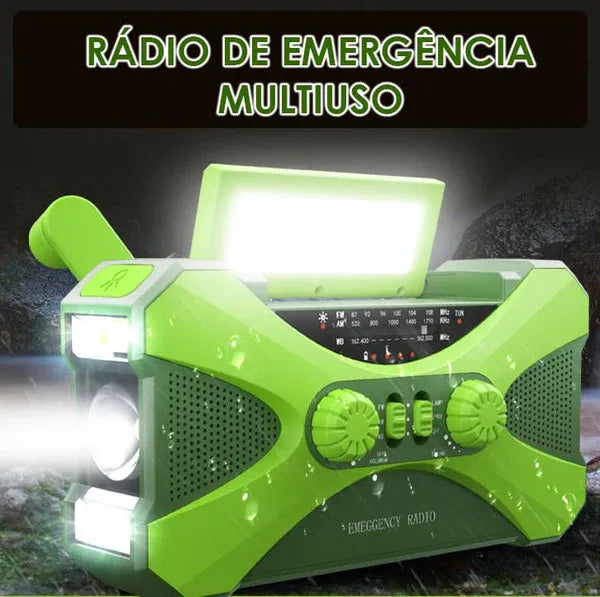 Rádio Lanterna Solar Emergência PowerBank 10.000mAh | Panda Aromas