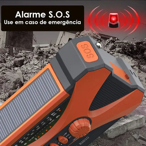 Rádio Lanterna Solar Emergência PowerBank 10.000mAh | Panda Aromas