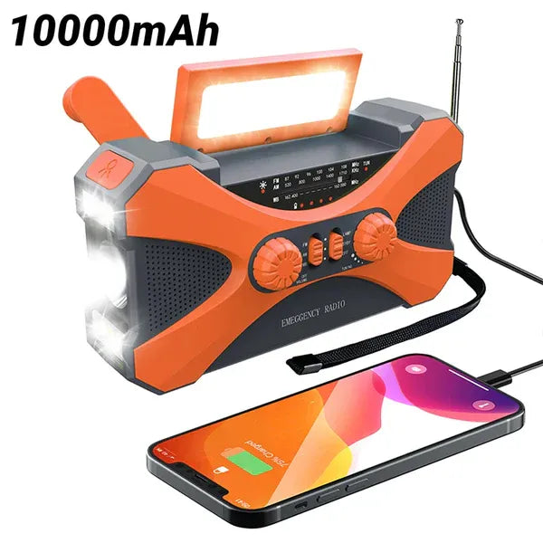 Rádio Lanterna Solar Emergência PowerBank 10.000mAh | Panda Aromas