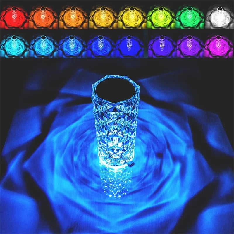 Luminária em Cristal de Mesa LED - 16 Cores | Panda Aromas